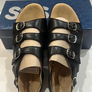 SAS Sandal women Mystic black leather brand new with box sz9.5M;9.5ww
